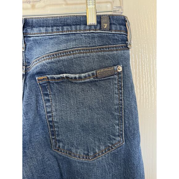 7 for All Mankind Women's Dark Wash Ultra High-Rise Dojo Stretch Denim Jeans 30 - Picture 9 of 11